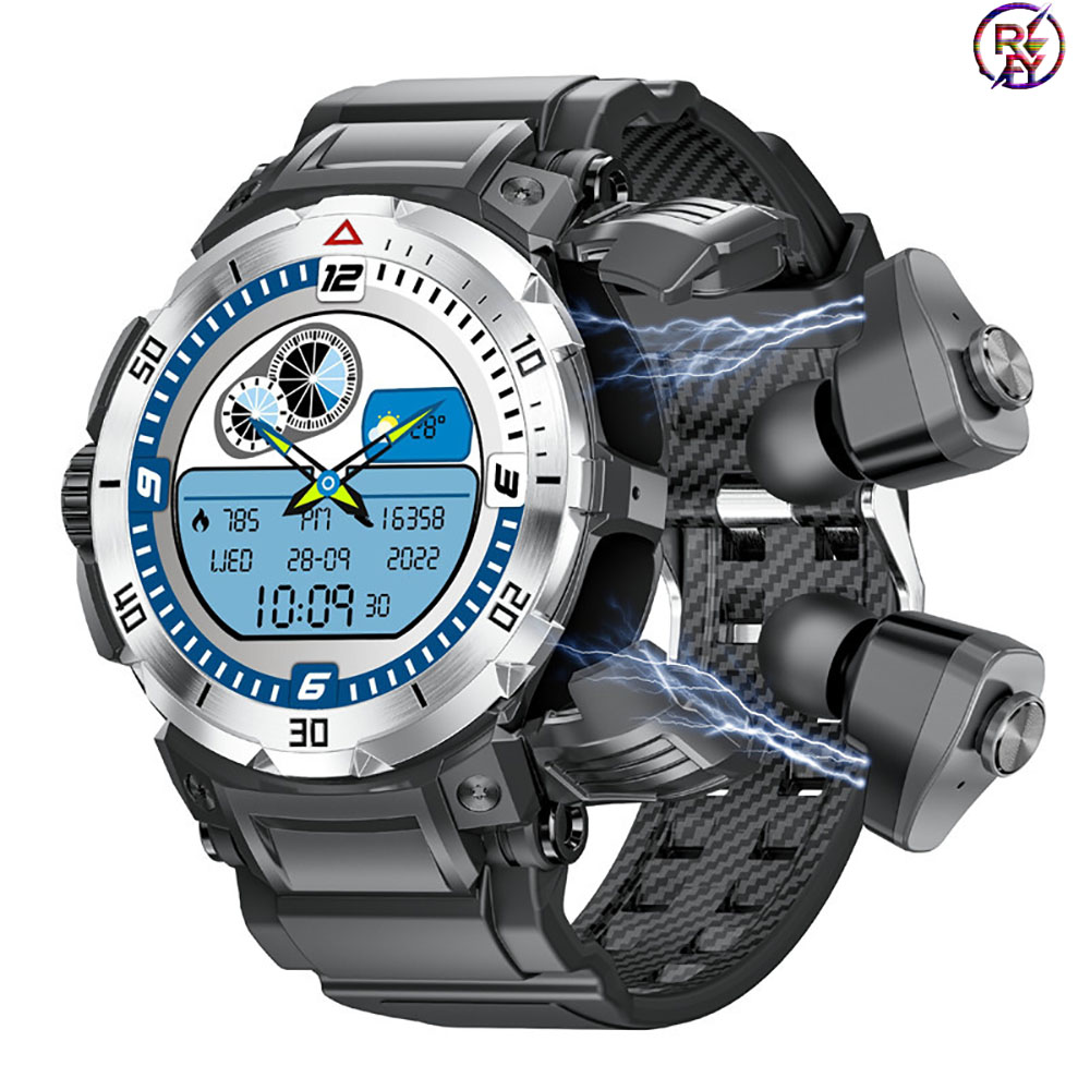 2-in-1 Smartwatch met TWS Blue - Smartwatch Headset recensie en prijs