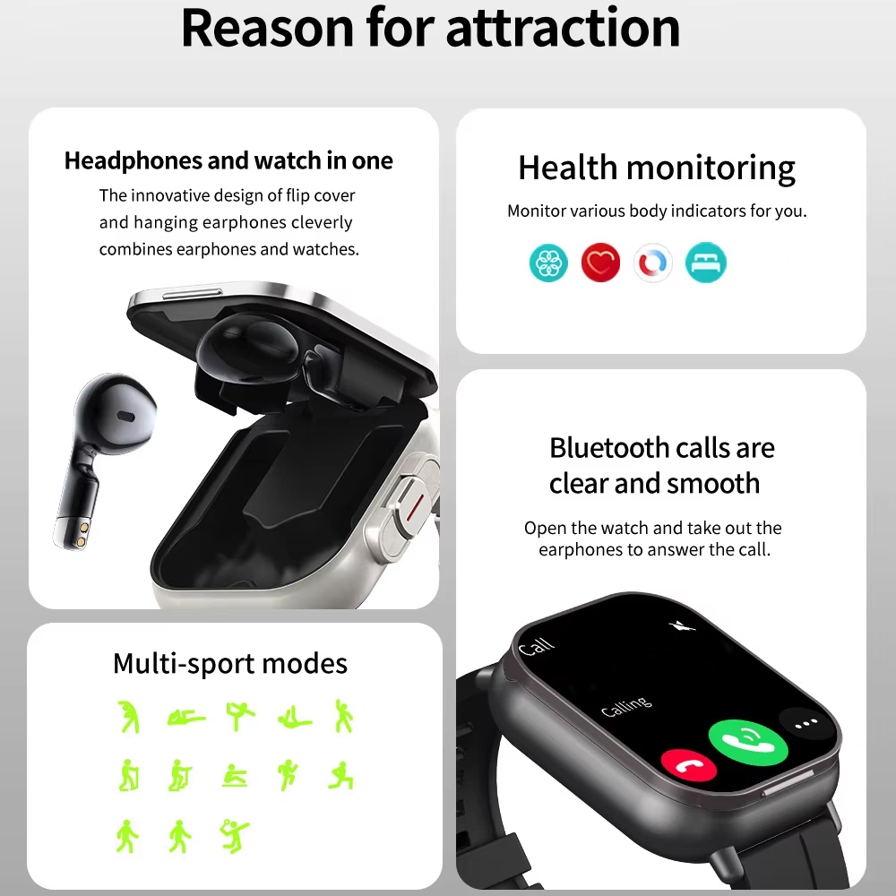 2-in-1 Smartwatch met Bluetoot - Smartwatch Headset recensie en prijs