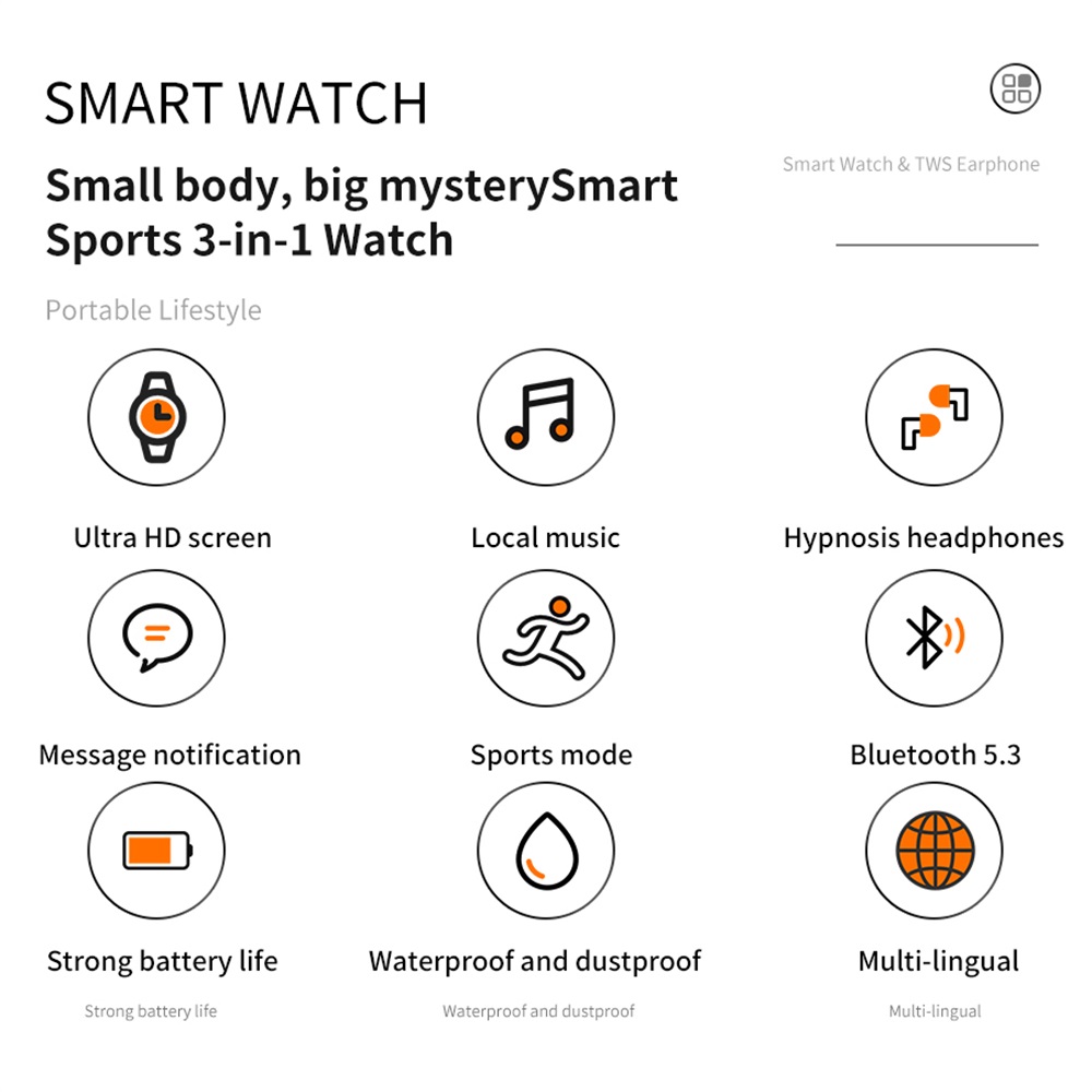 TWS Bluetooth Headset Muziek A - Smartwatch Headset recensie en prijs
